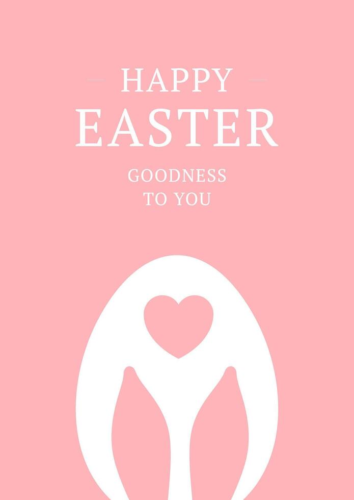 contento Pasqua Vintage ▾ saluto carta coniglio lungo orecchie pollo uovo con cuore romantico design modello vettore