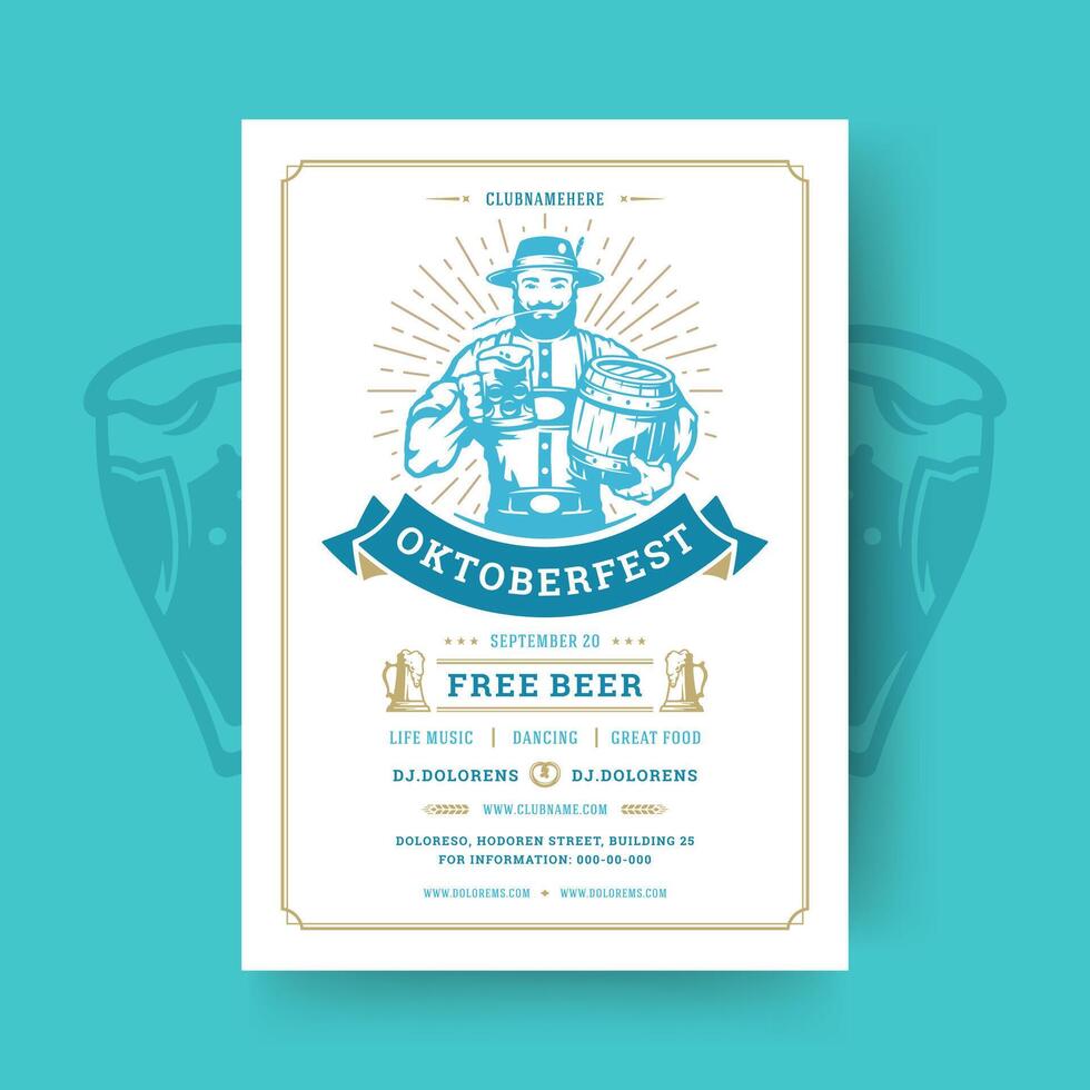 oktoberfest aviatore o manifesto retrò tipografia modello design invito birra Festival celebrazione illustrazione. vettore