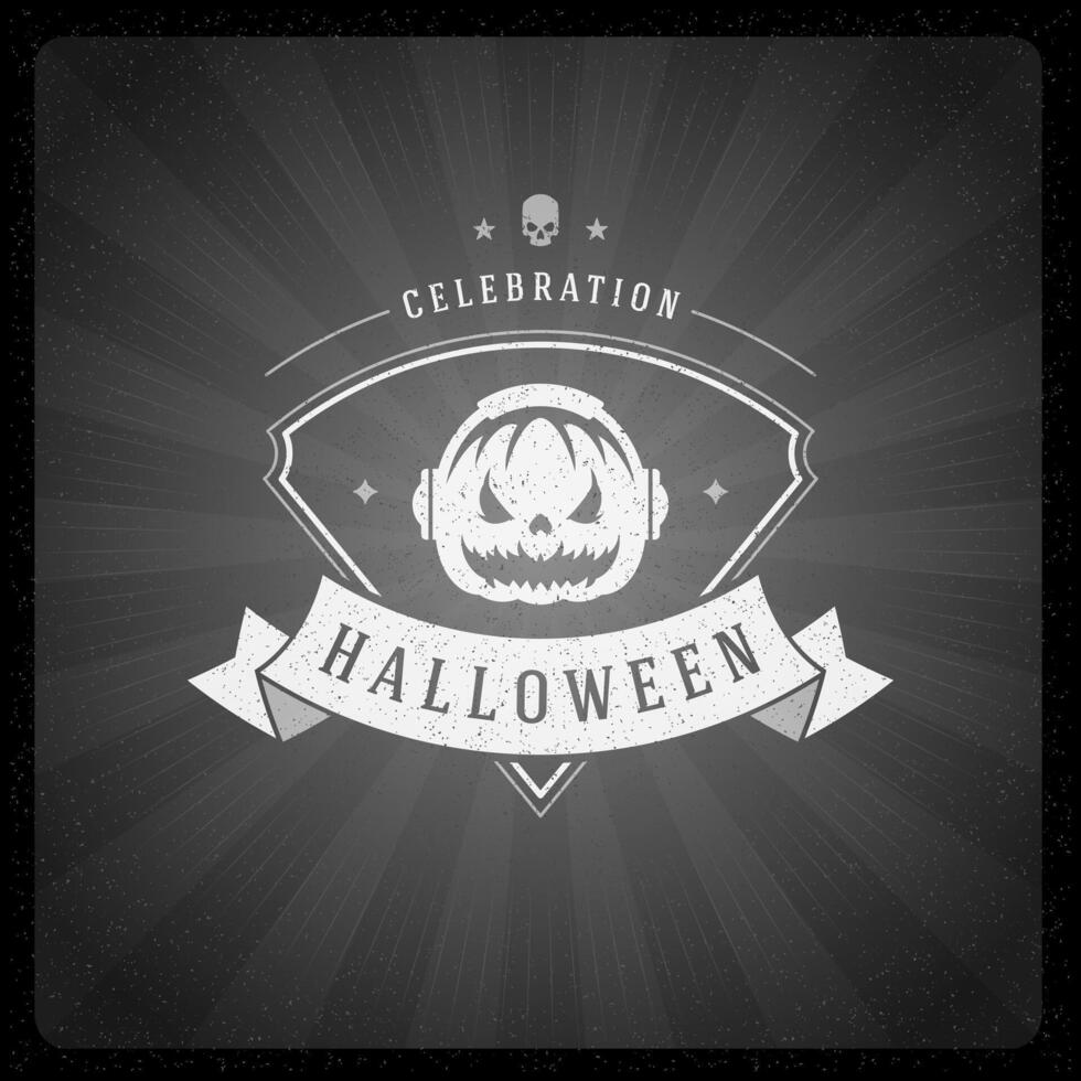 Halloween illustrazione su film finire schermo vettore