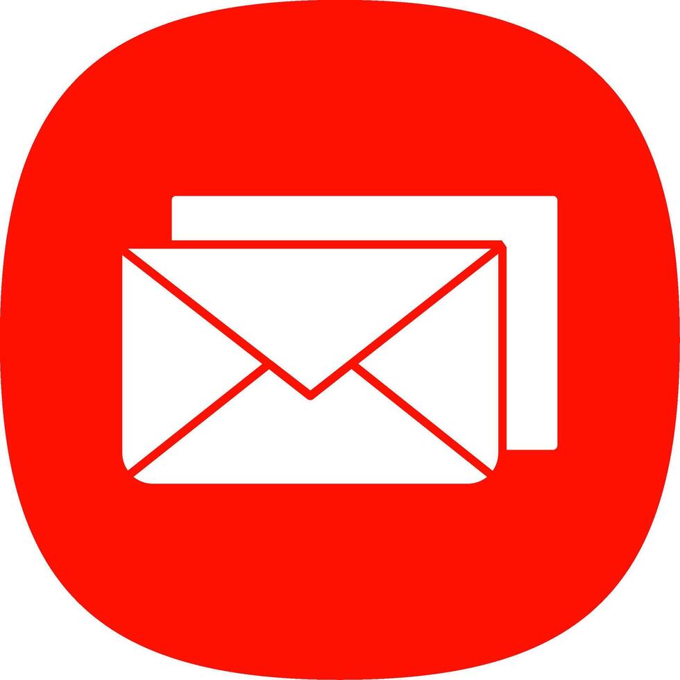 e-mail glifo curva icona vettore