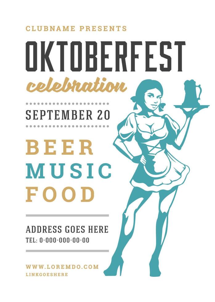 oktoberfest aviatore o manifesto retrò tipografia modello design willkommen Zum birra Festival celebrazione illustrazione vettore