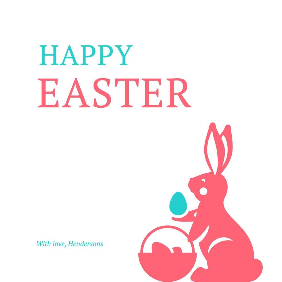 contento Pasqua saluto Vintage ▾ sociale media inviare coniglietto uovo cestino design modello piatto vettore