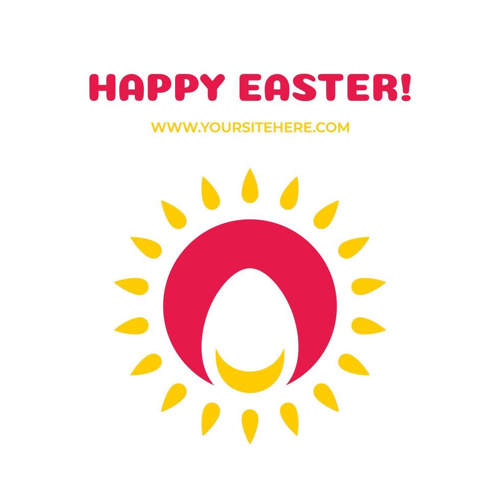 contento Pasqua Vintage ▾ saluto sociale media inviare design modello pollo uovo sole fascio piatto vettore
