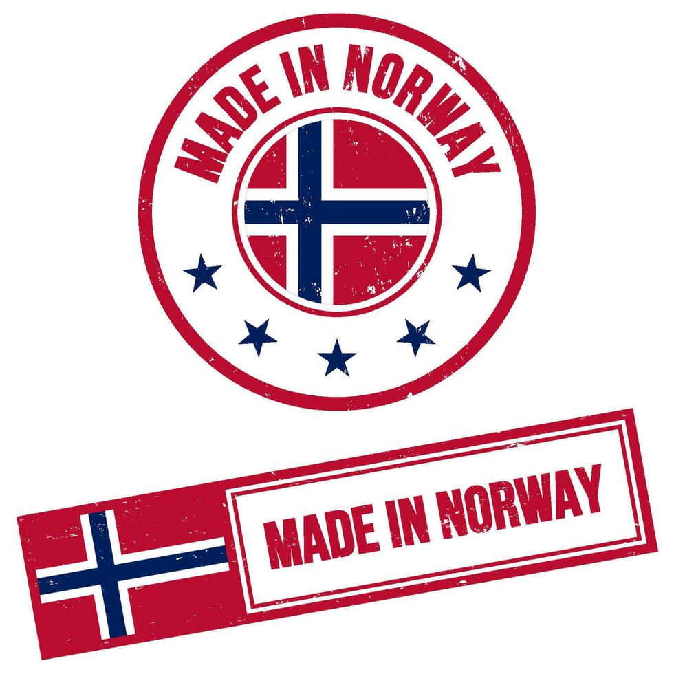 fatto nel Norvegia francobollo cartello grunge stile vettore