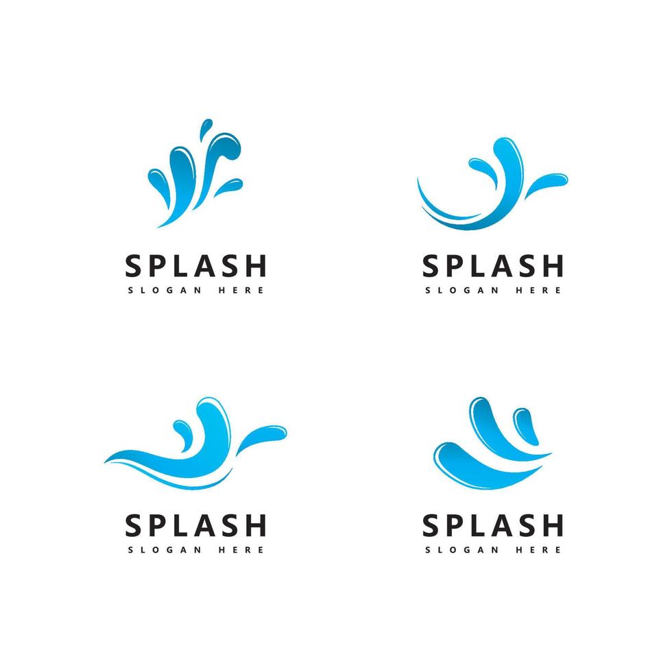simbolo dell'onda d'acqua splash e icona logo modello vettoriale