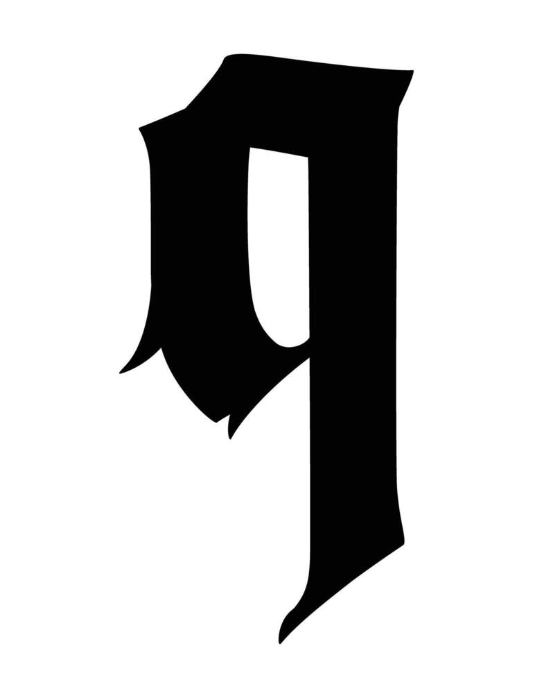 lettera nel il Gotico stile. . alfabeto. calligrafia e scritta. medievale latino lettera. logo per il azienda. monogramma. elegante font per tatuaggio. vettore