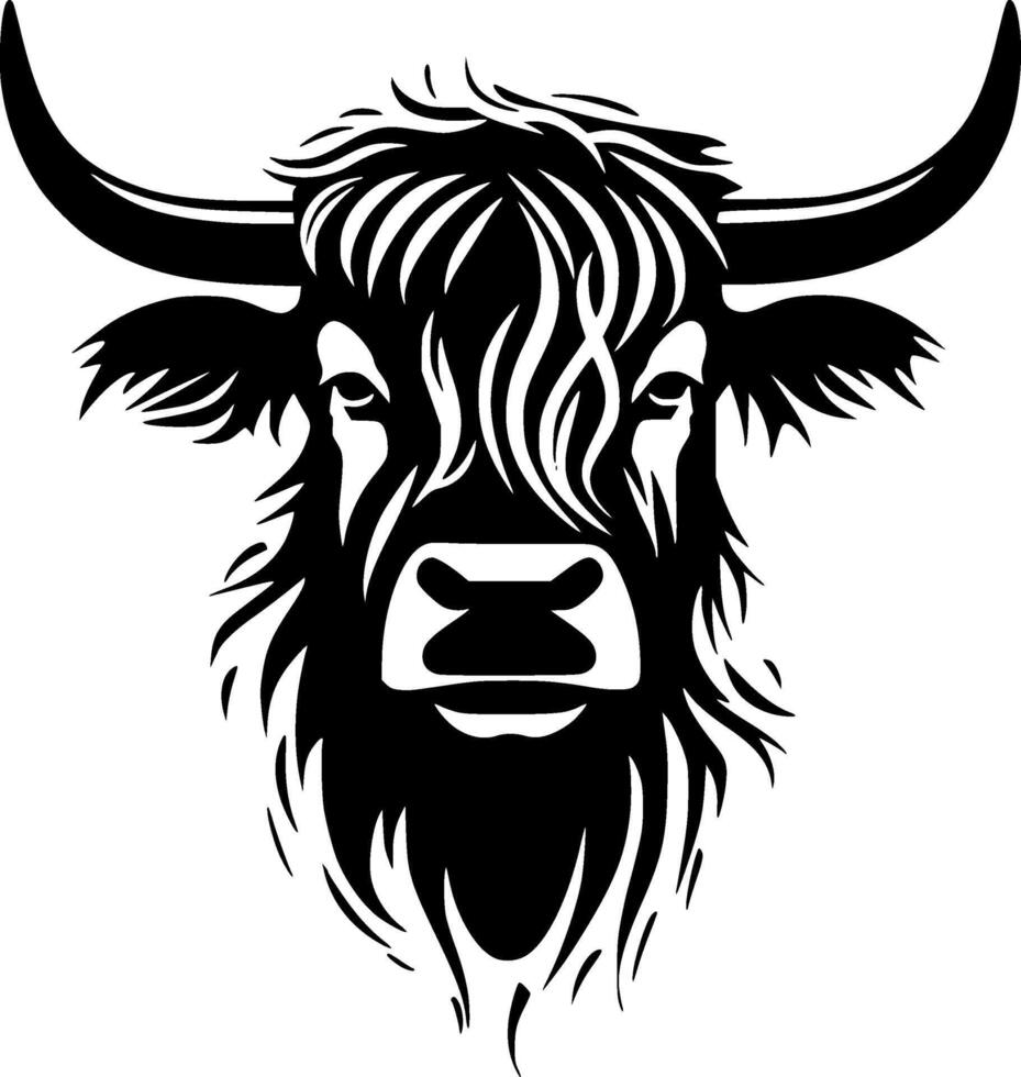 montanaro mucca - minimalista e piatto logo - illustrazione vettore
