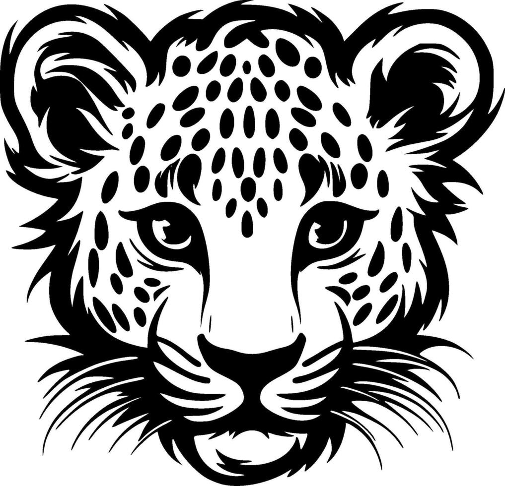 leopardo bambino - minimalista e piatto logo - illustrazione vettore