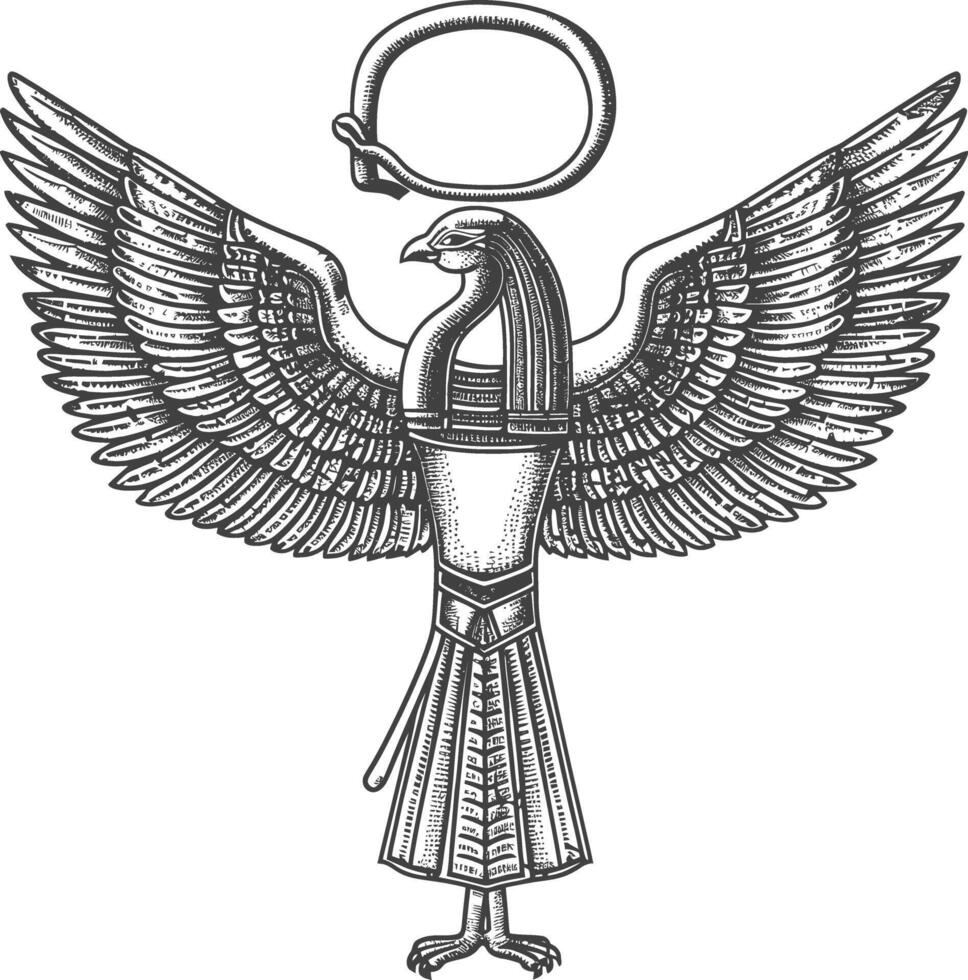 singolo antico Egitto geroglifico uno simbolo Immagine utilizzando vecchio incisione stile vettore