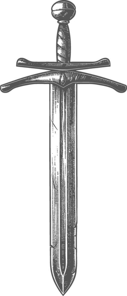 obsoleto arrugginito spada Immagine utilizzando vecchio incisione stile vettore