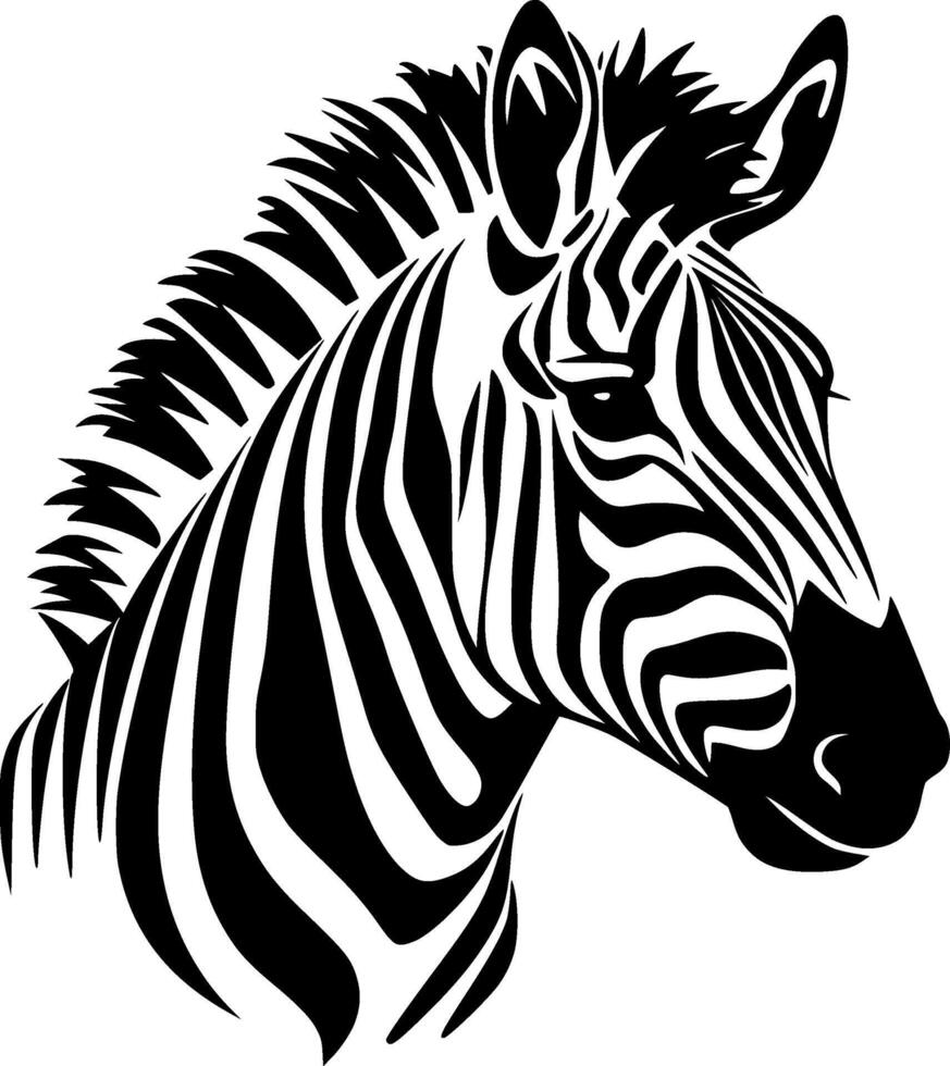 zebra, nero e bianca illustrazione vettore