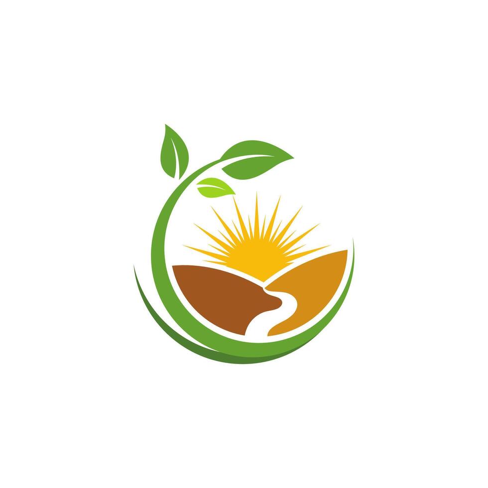azienda agricola agricoltura logo icona design illustrazione vettore