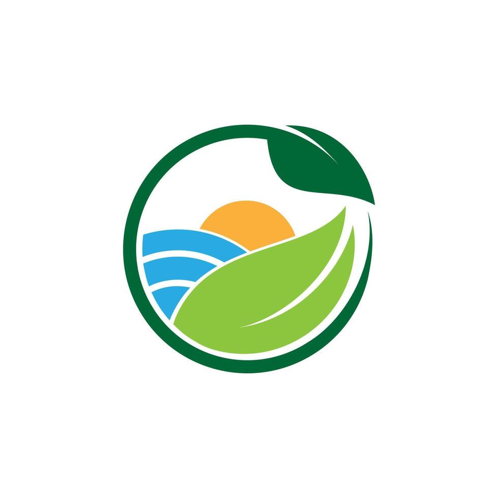 azienda agricola agricoltura logo icona design illustrazione vettore