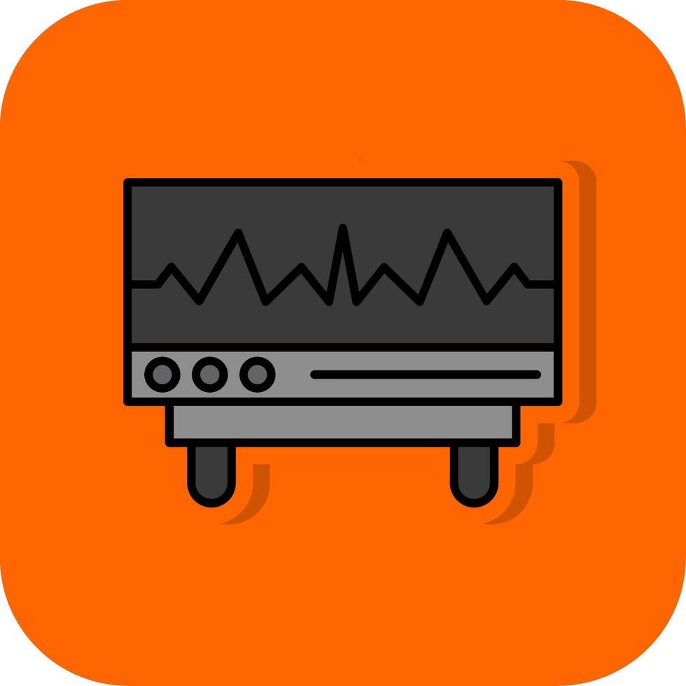 cardiogramma pieno arancia sfondo icona vettore