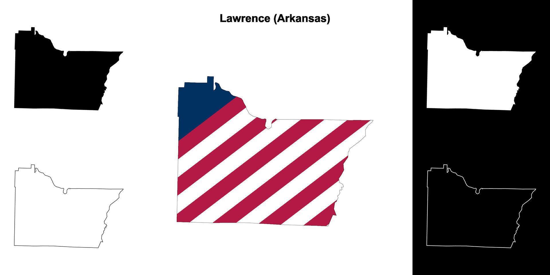 Lawrence contea, Arkansas schema carta geografica impostato vettore