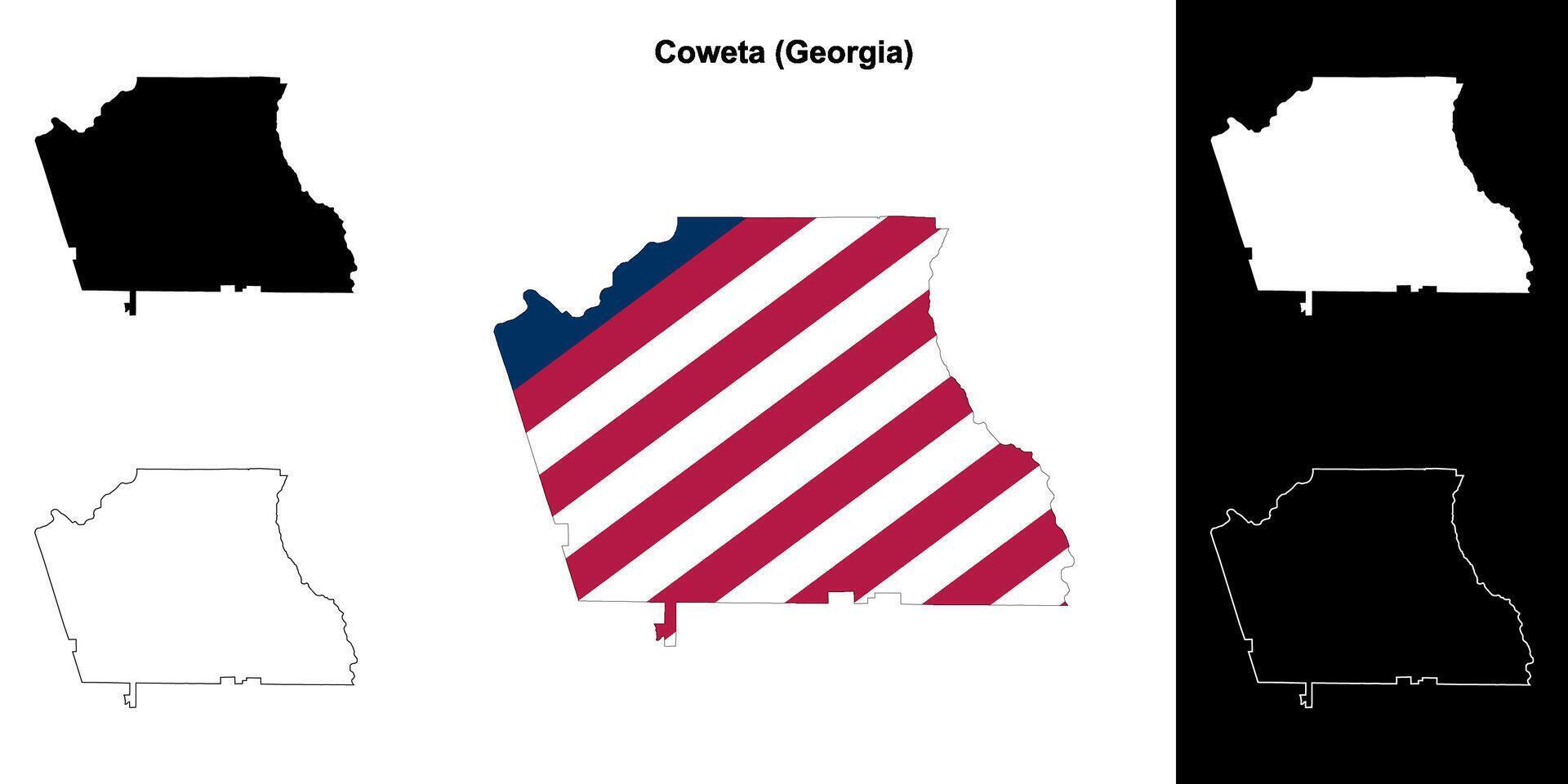 coweta contea, Georgia schema carta geografica impostato vettore