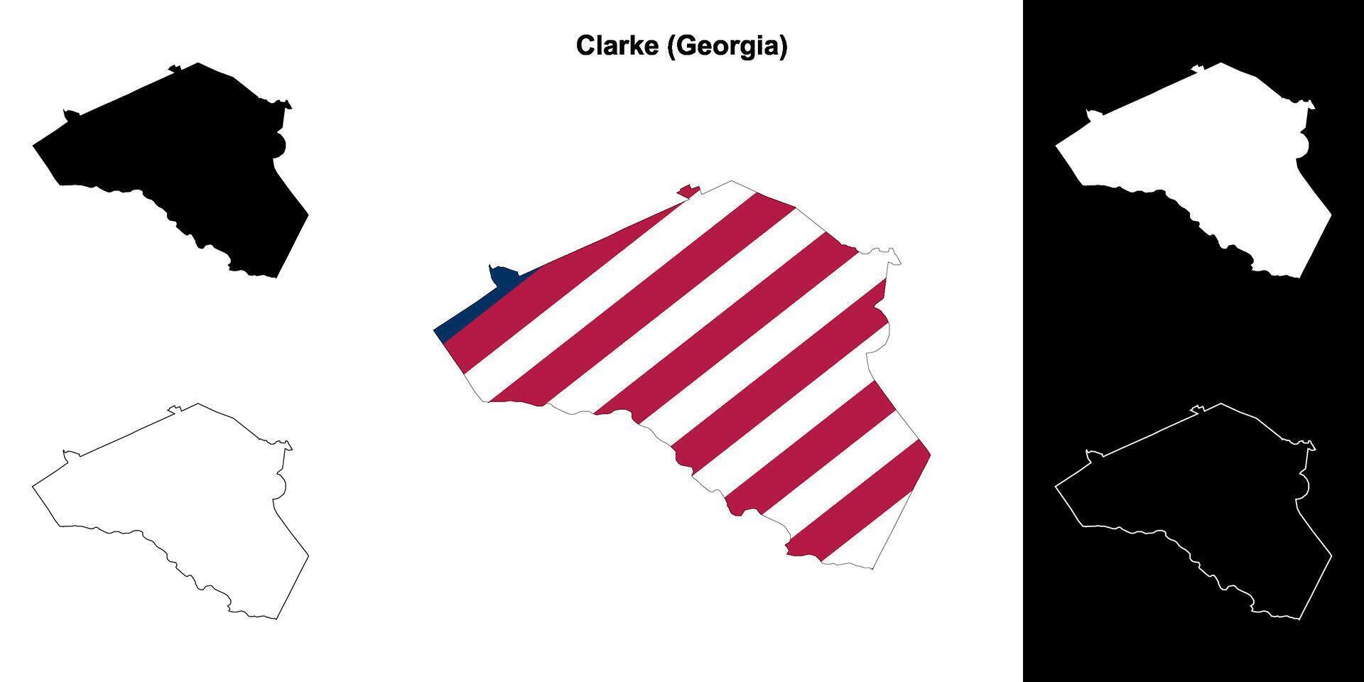 clarke contea, Georgia schema carta geografica impostato vettore