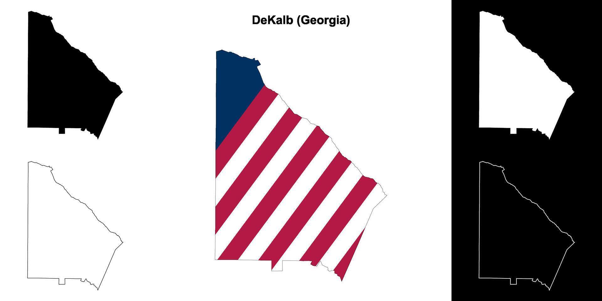 dekalb contea, Georgia schema carta geografica impostato vettore