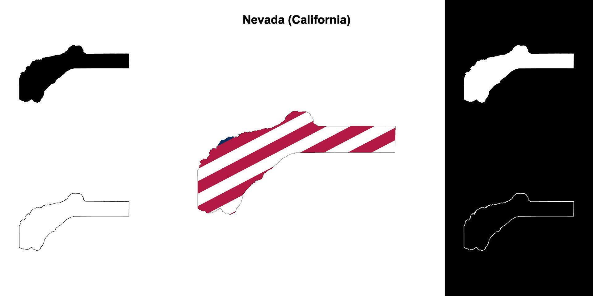 Nevada contea, California schema carta geografica impostato vettore