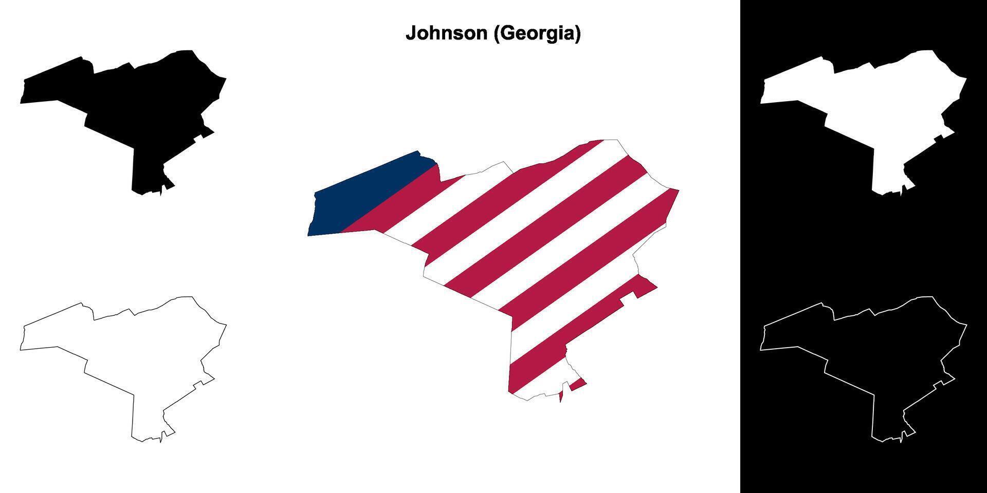 johnson contea, Georgia schema carta geografica impostato vettore