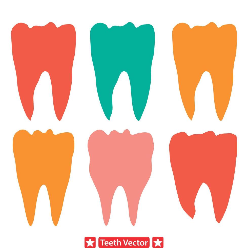 Sorridi serenata dente sagome per dentale abilità artistica vettore