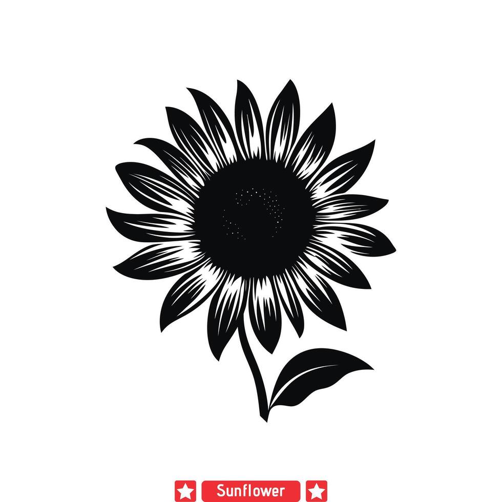 sole baciato petali elegante girasole silhouette disegni fascio vettore