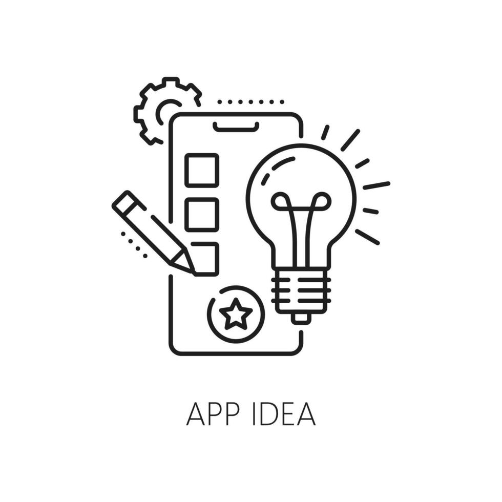 App idea, ragnatela App sviluppare e ottimizzazione icona vettore