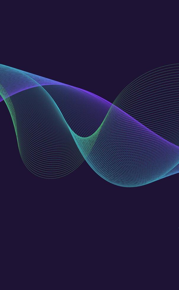 astratto punto particella linea onda pendenza su buio viola sfondo vettore