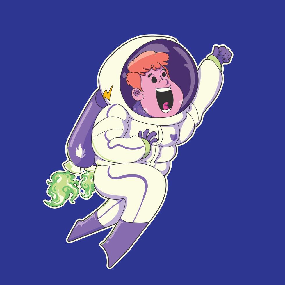 un astronauta con un' viola completo da uomo su e un' viola sfondo vettore