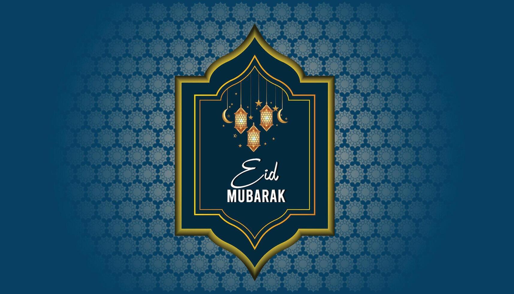 tradizionale eid mubarak Festival carta con islamico decorazione vettore