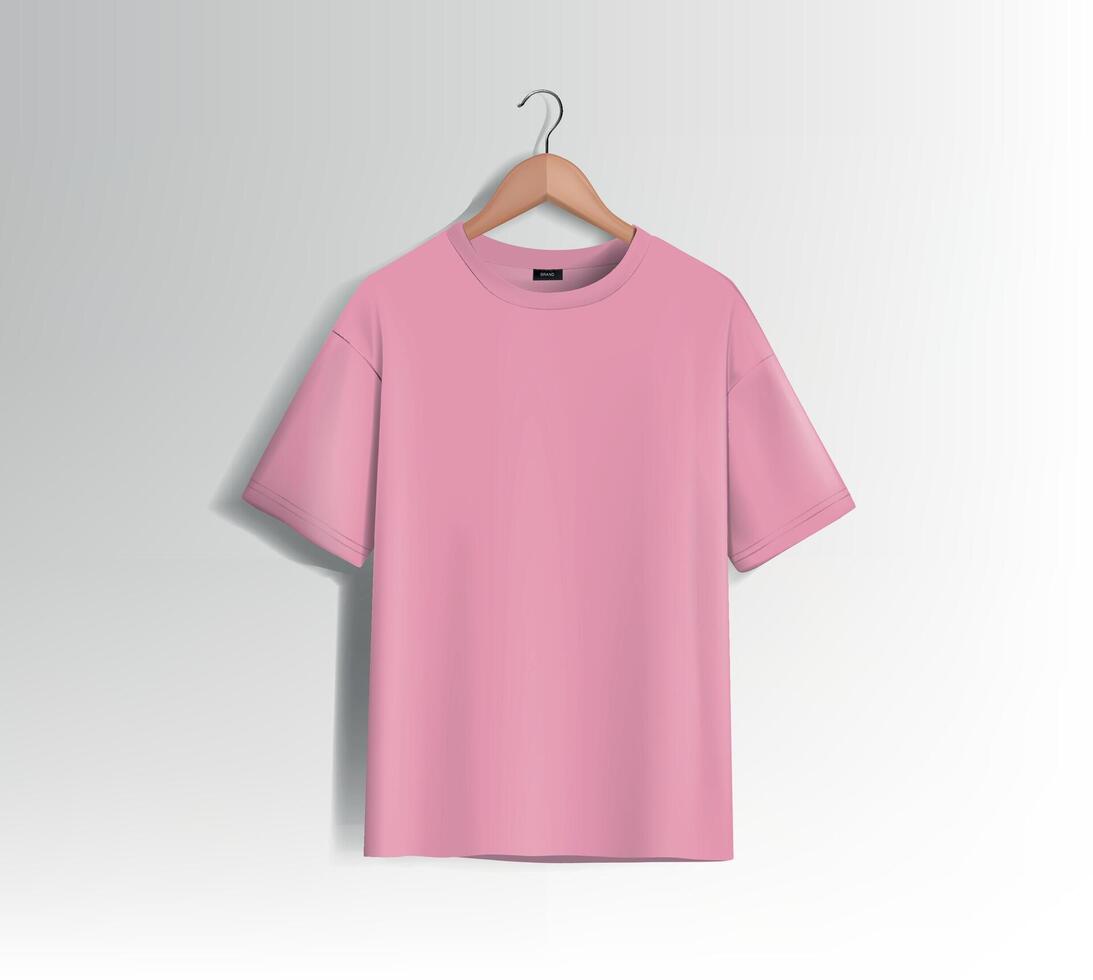 rosa unisex vuoto maglietta elegante modello lati per design modello Stampa, isolato. vettore
