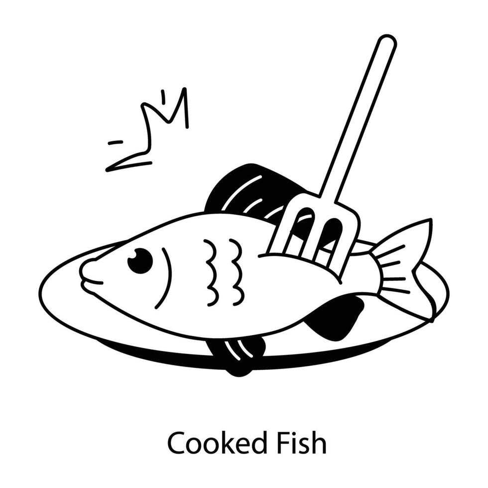 di moda cucinato pesce vettore
