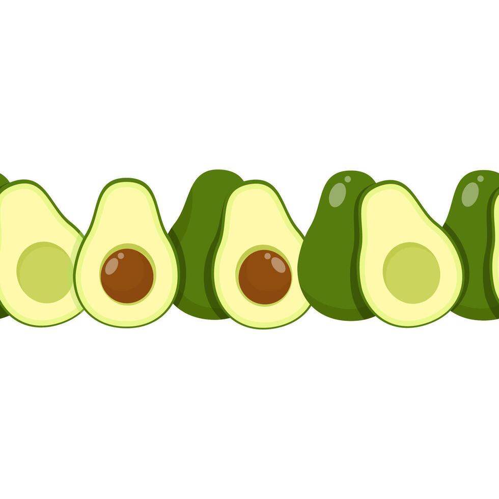 senza soluzione di continuità confine di succoso e tagliare avocado vettore