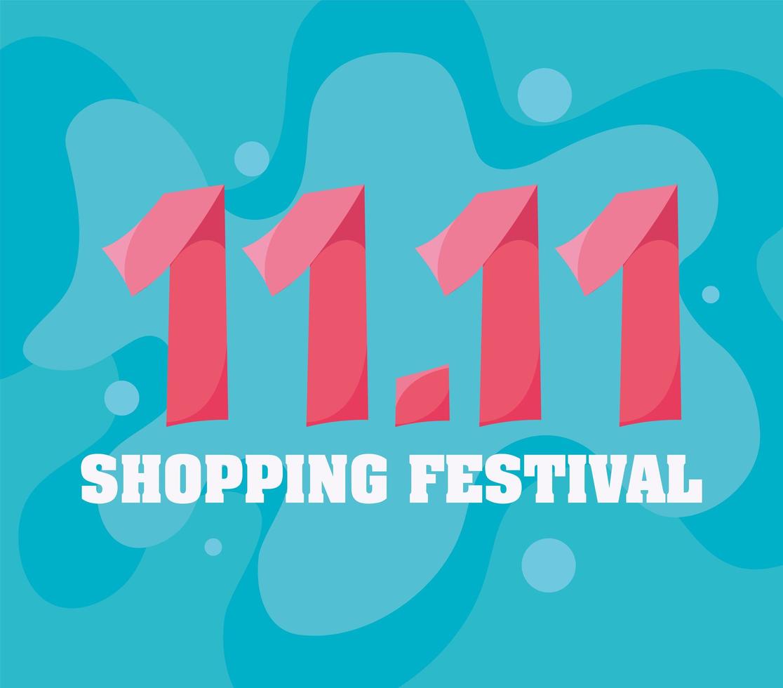 11 11 banner per il giorno dello shopping vettore