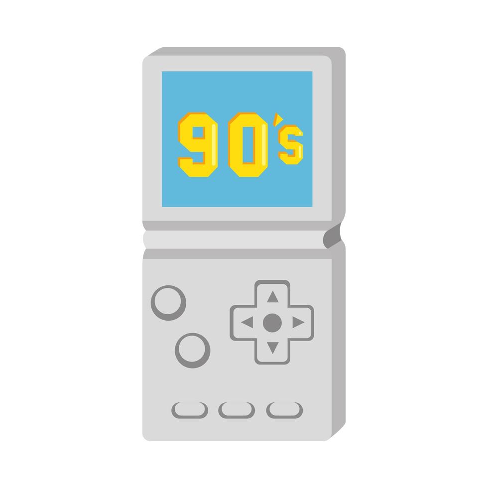 icona isolata di stile degli anni novanta maniglia del videogioco vettore