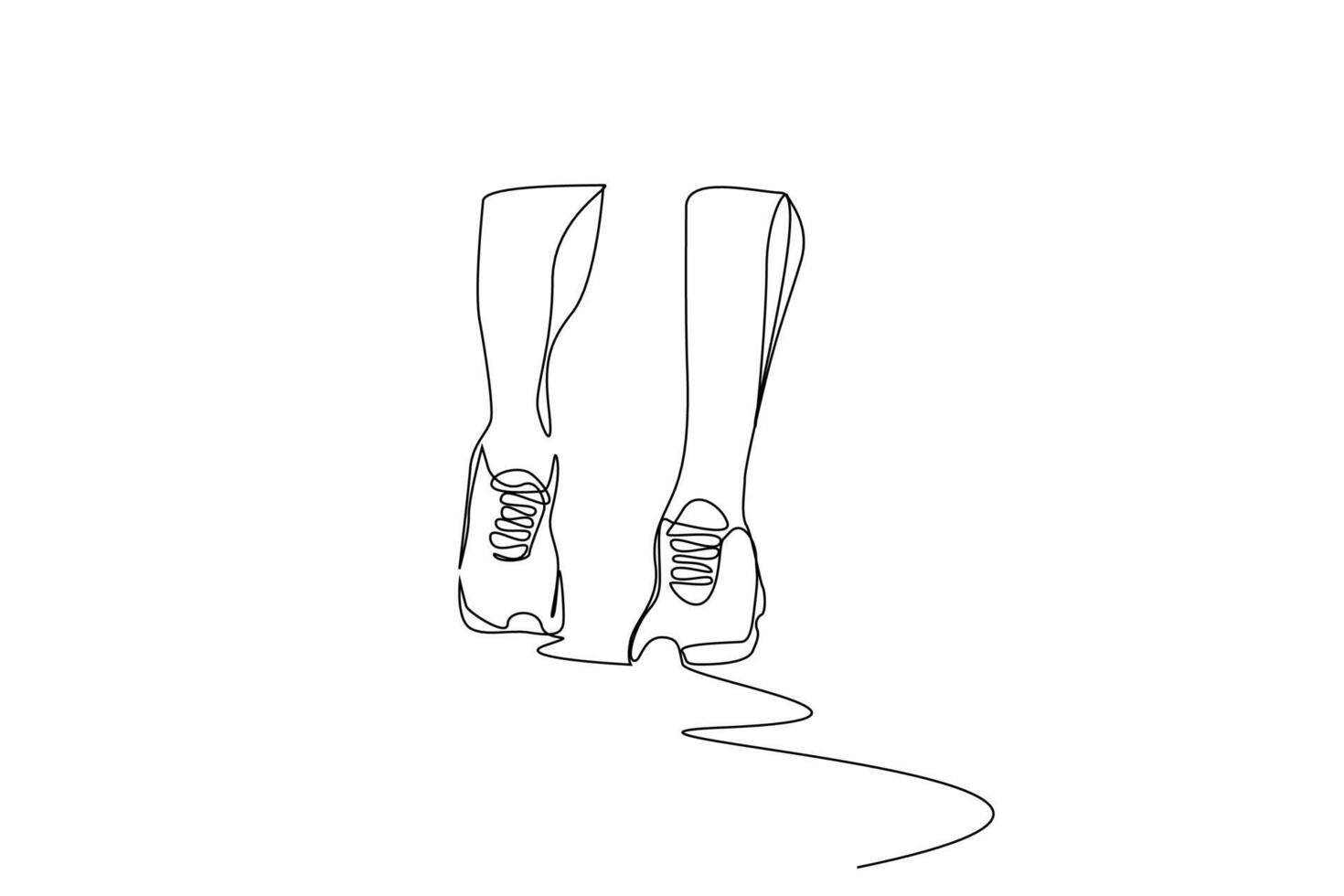atleta umano gamba scarpe da ginnastica a piedi in esecuzione Salute metà corpo oen linea arte design vettore