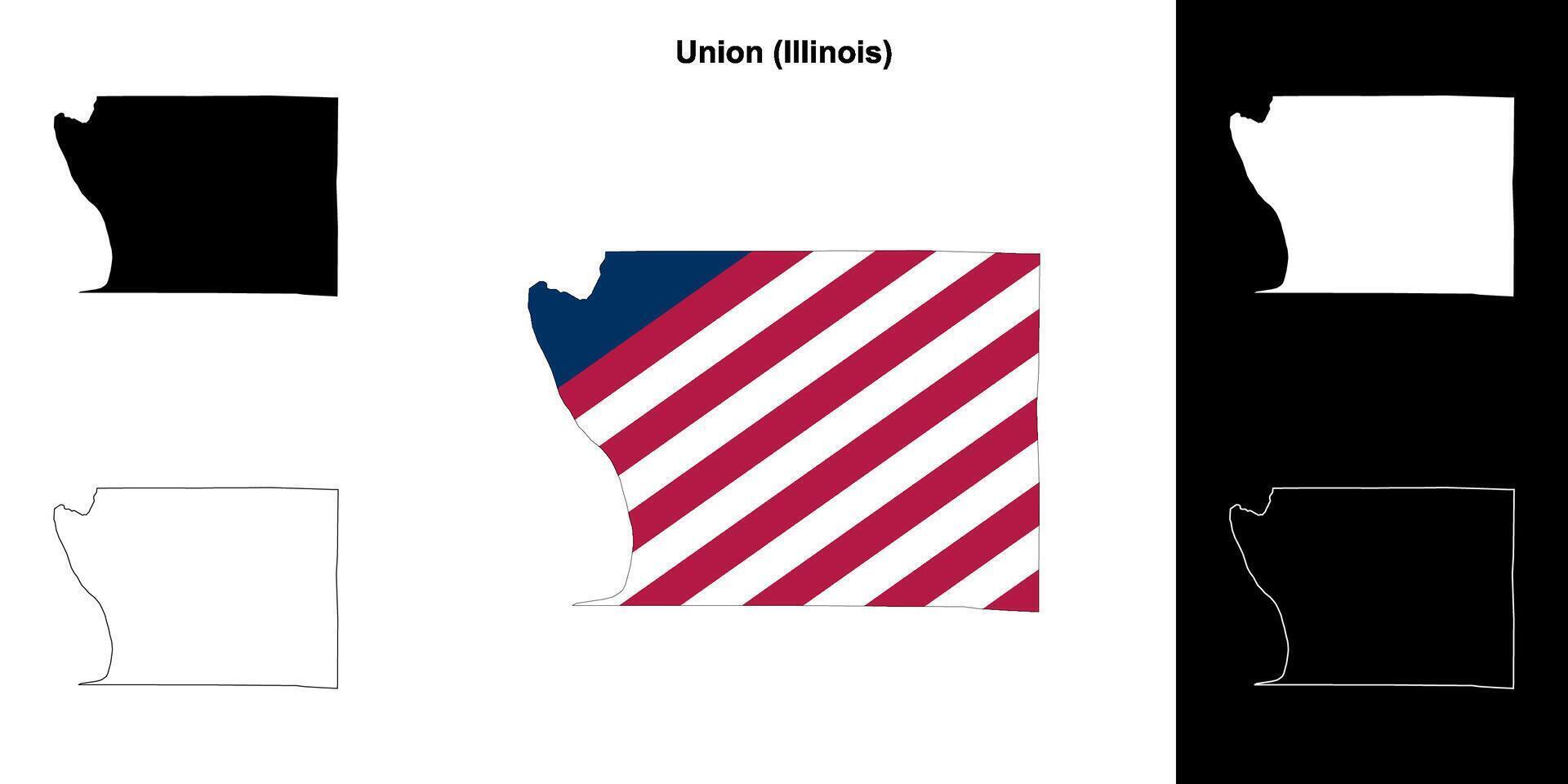 unione contea, Illinois schema carta geografica impostato vettore