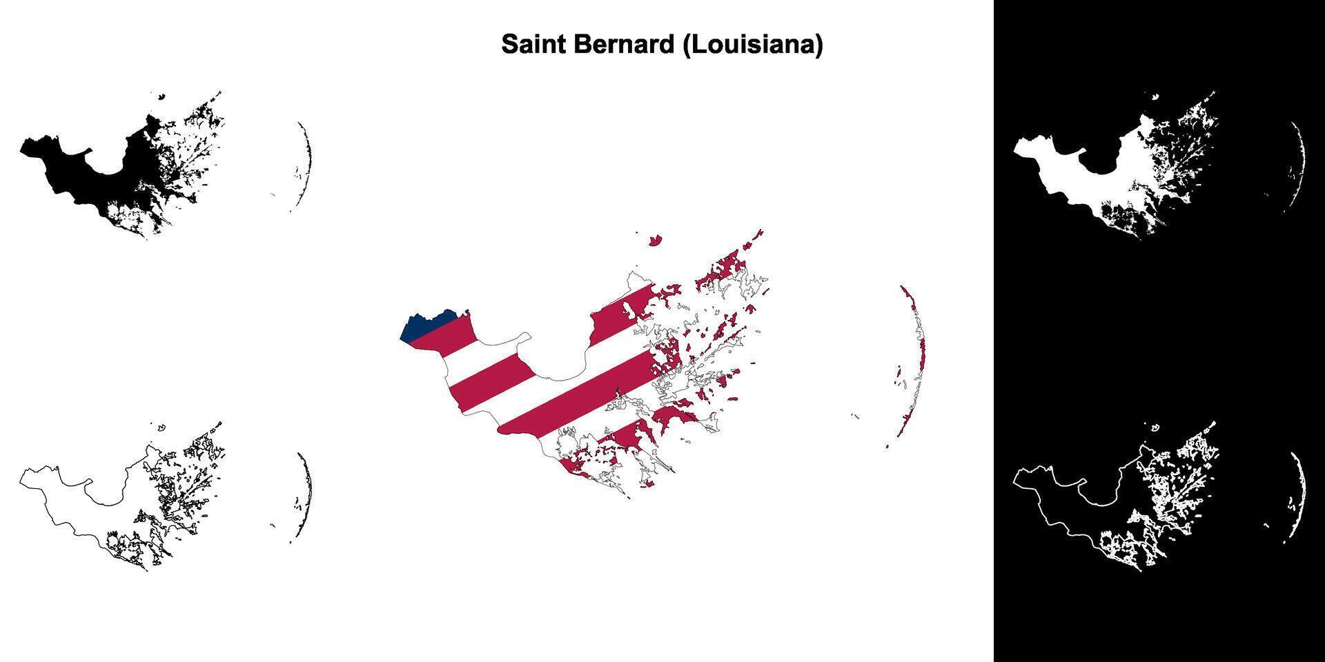 santo bernardo parrocchia, Louisiana schema carta geografica impostato vettore