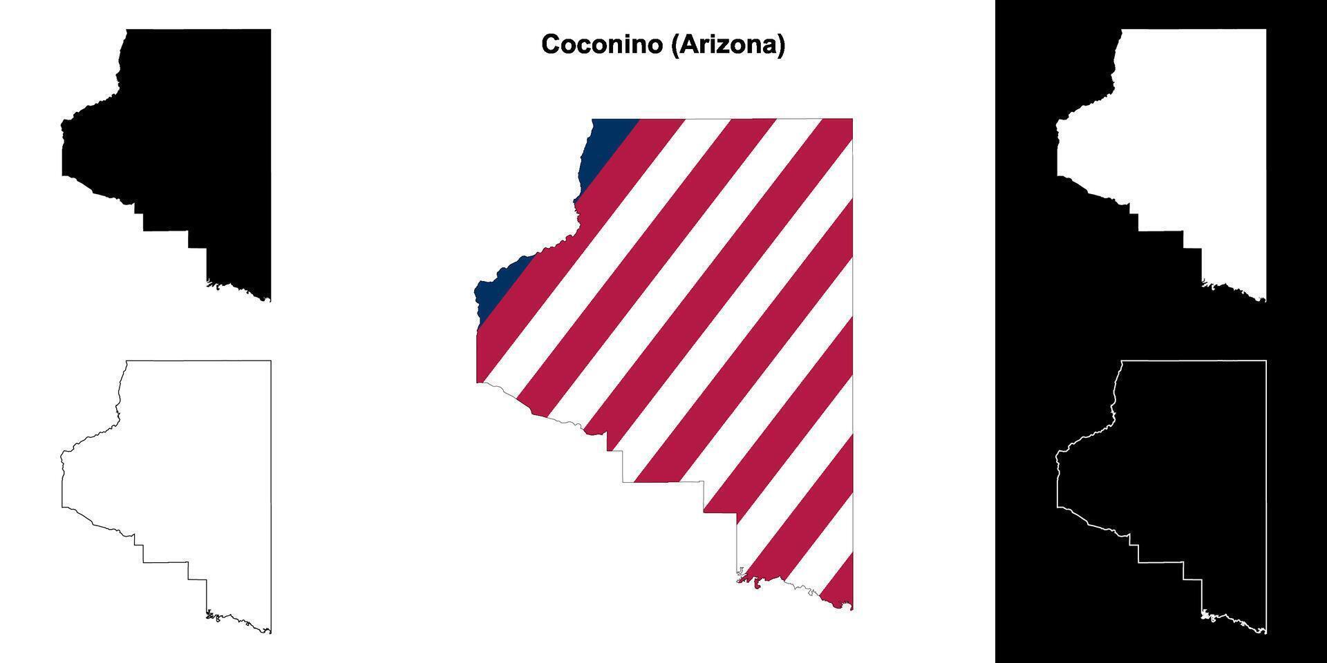 coconino contea, Arizona schema carta geografica impostato vettore