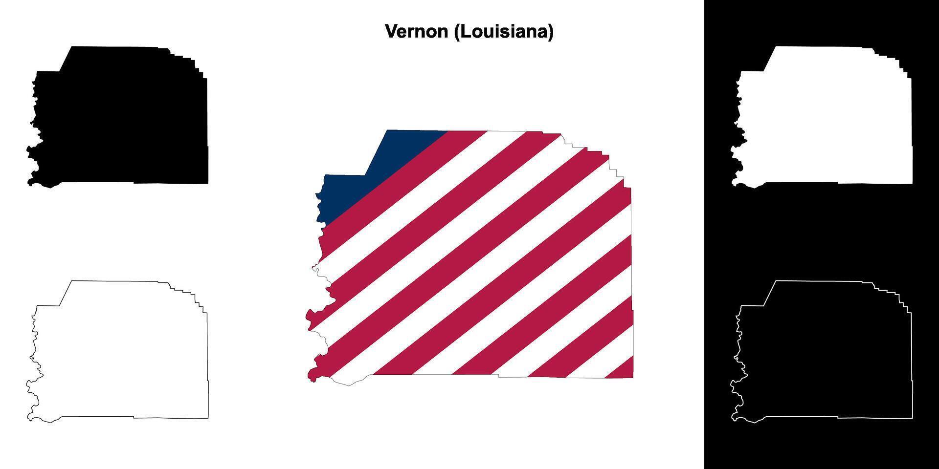 vernon parrocchia, Louisiana schema carta geografica impostato vettore