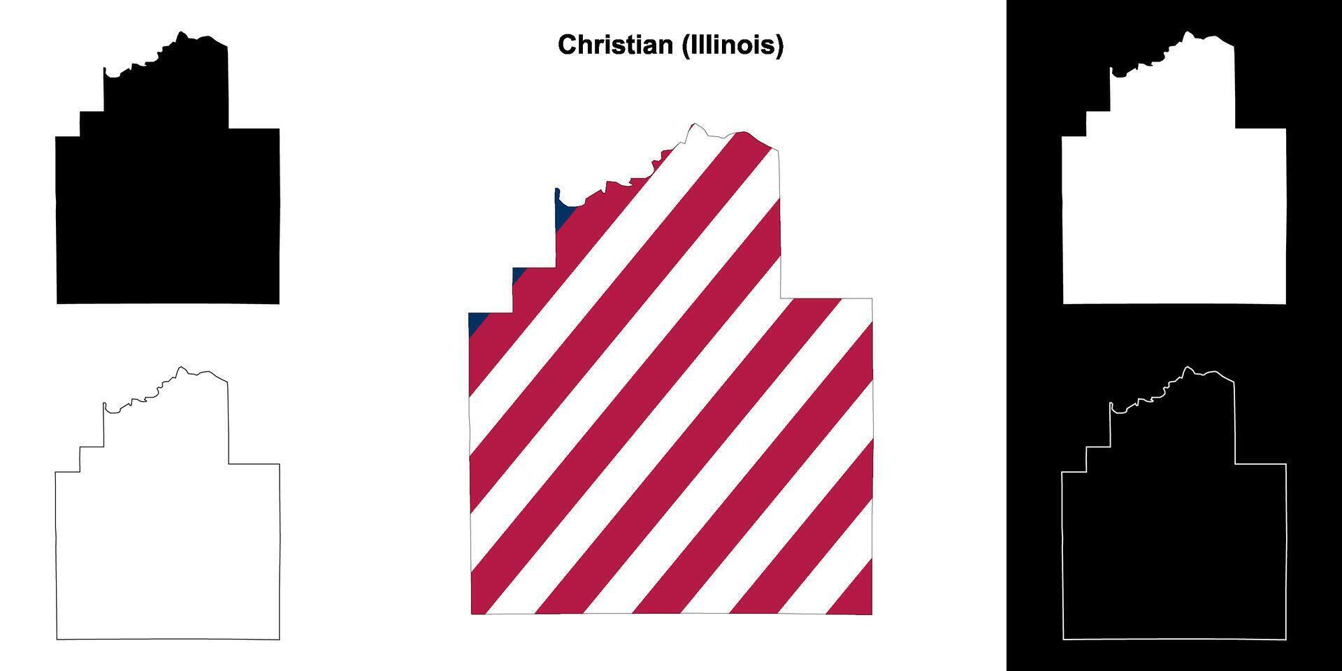 cristiano contea, Illinois schema carta geografica impostato vettore