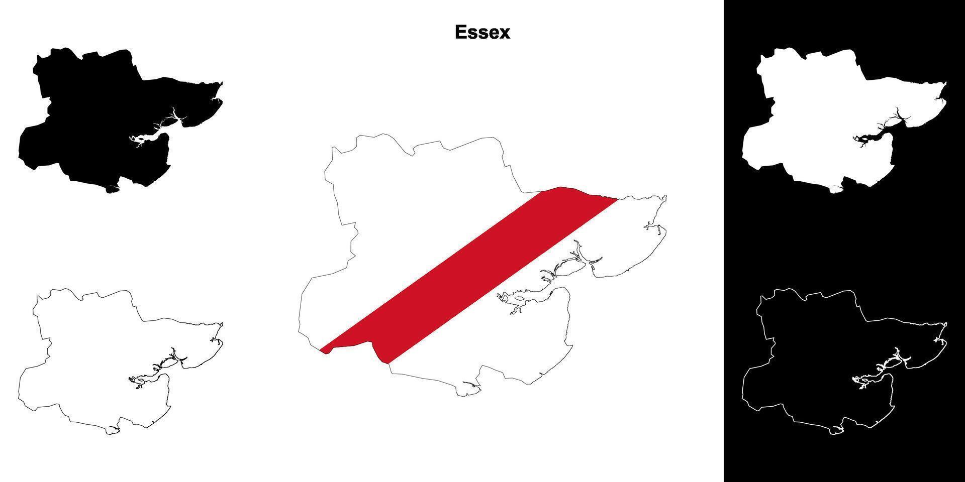 essex vuoto schema carta geografica impostato vettore