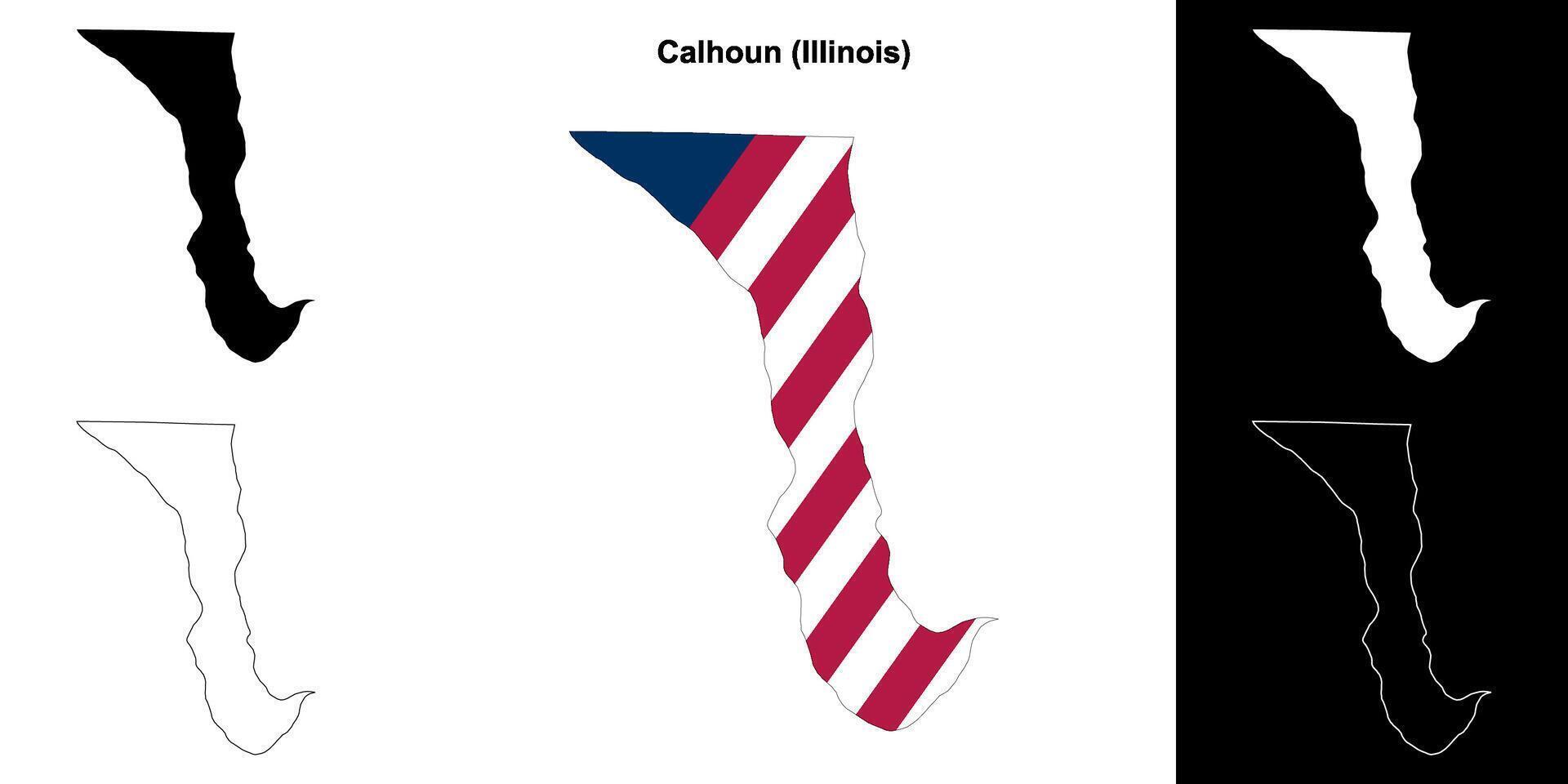 calhoun contea, Illinois schema carta geografica impostato vettore