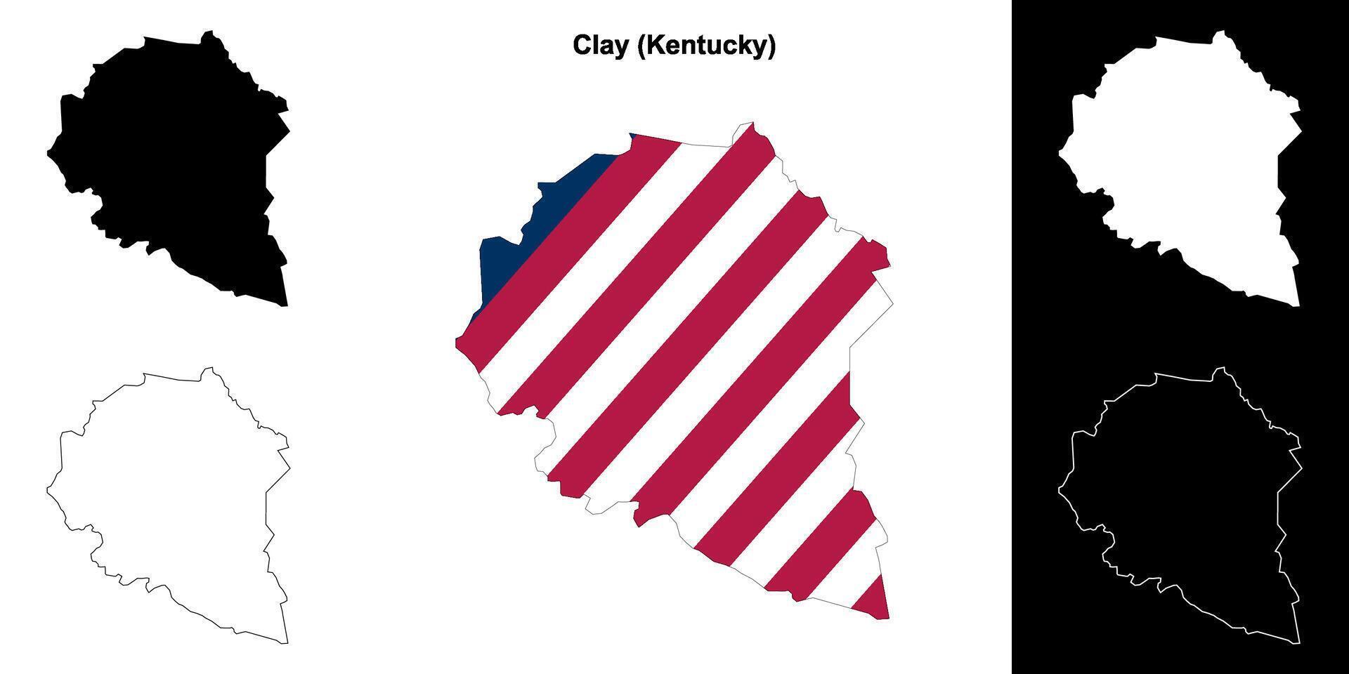 argilla contea, Kentucky schema carta geografica impostato vettore