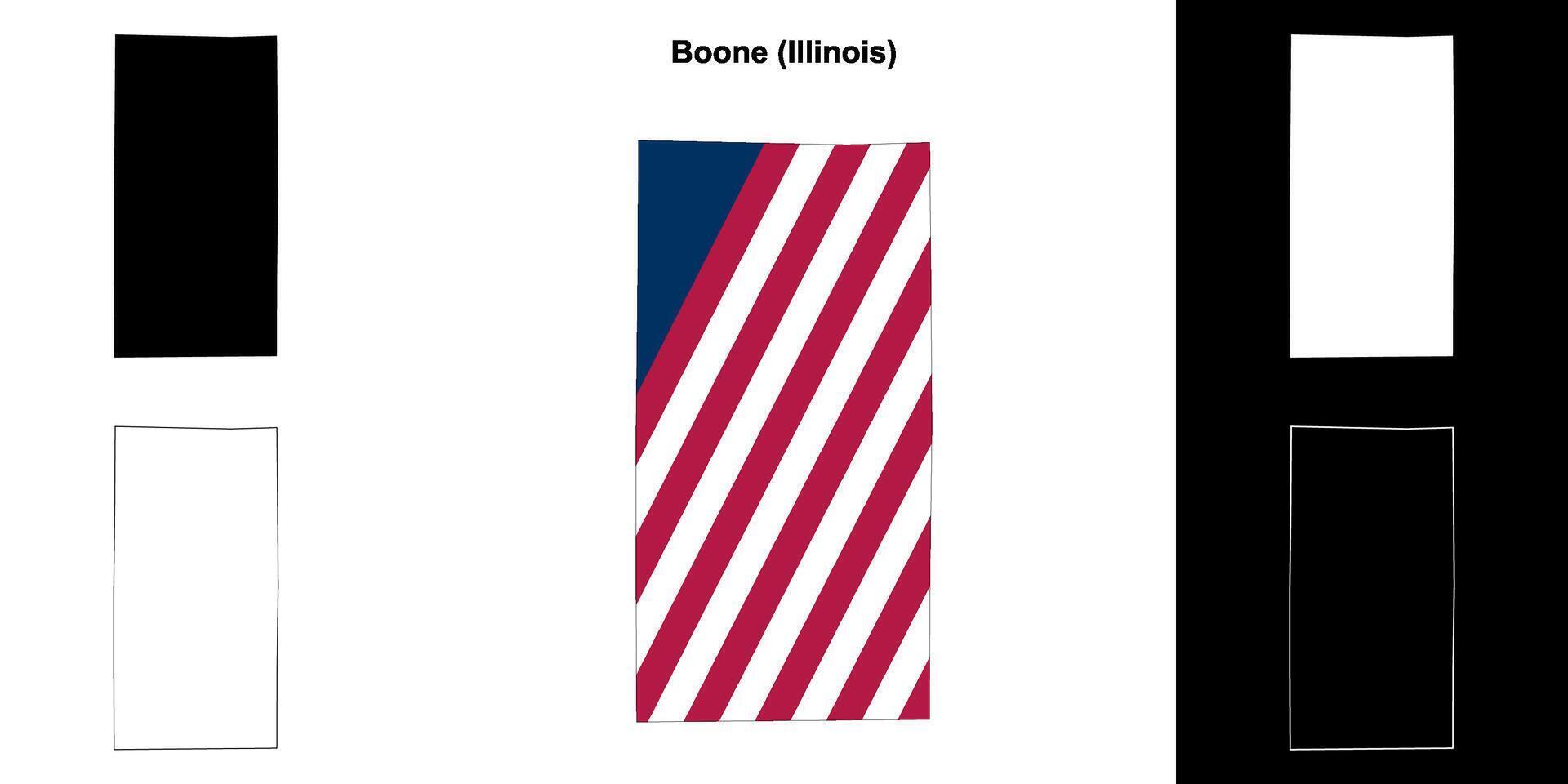 boone contea, Illinois schema carta geografica impostato vettore