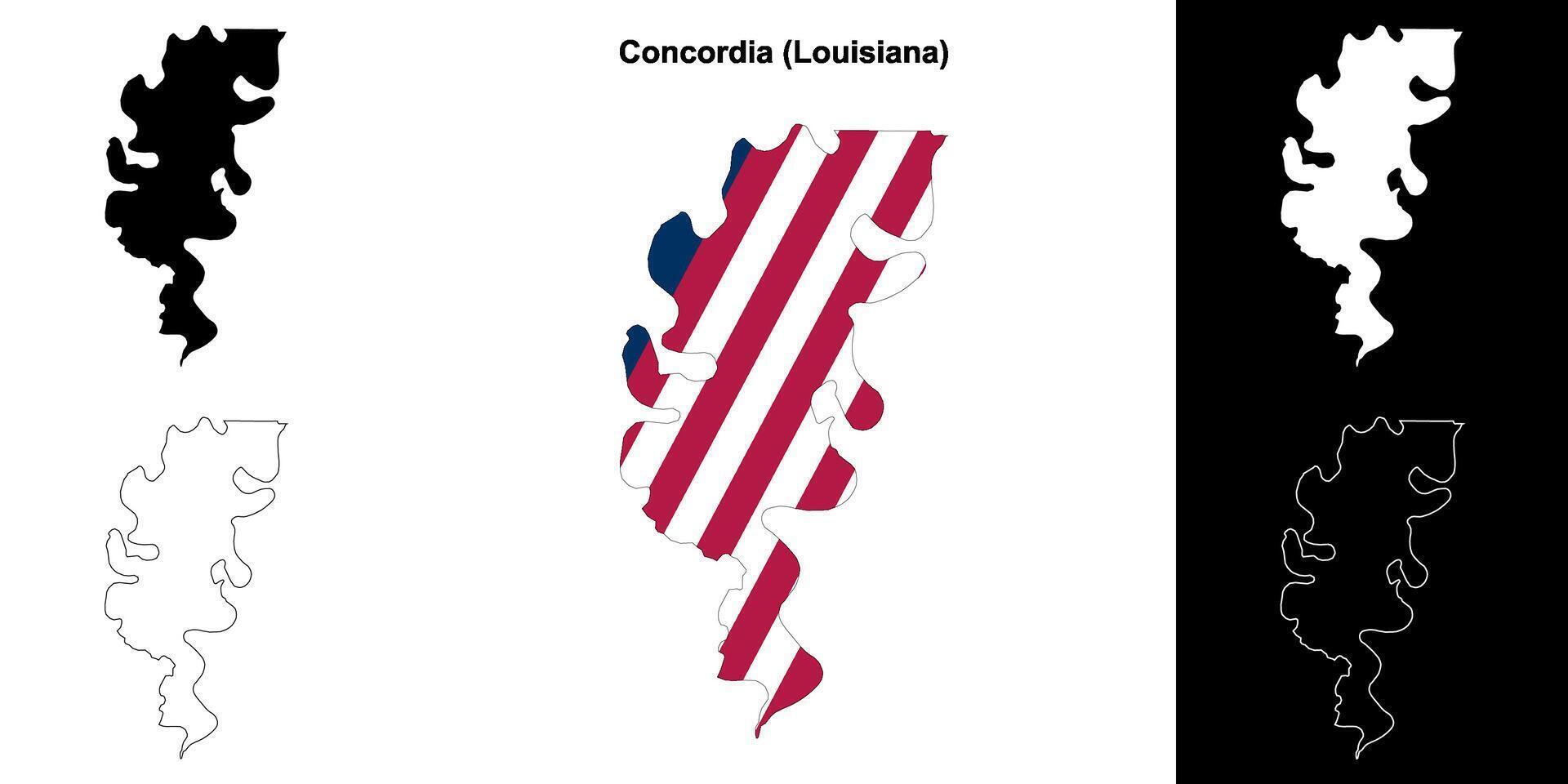concordia parrocchia, Louisiana schema carta geografica impostato vettore