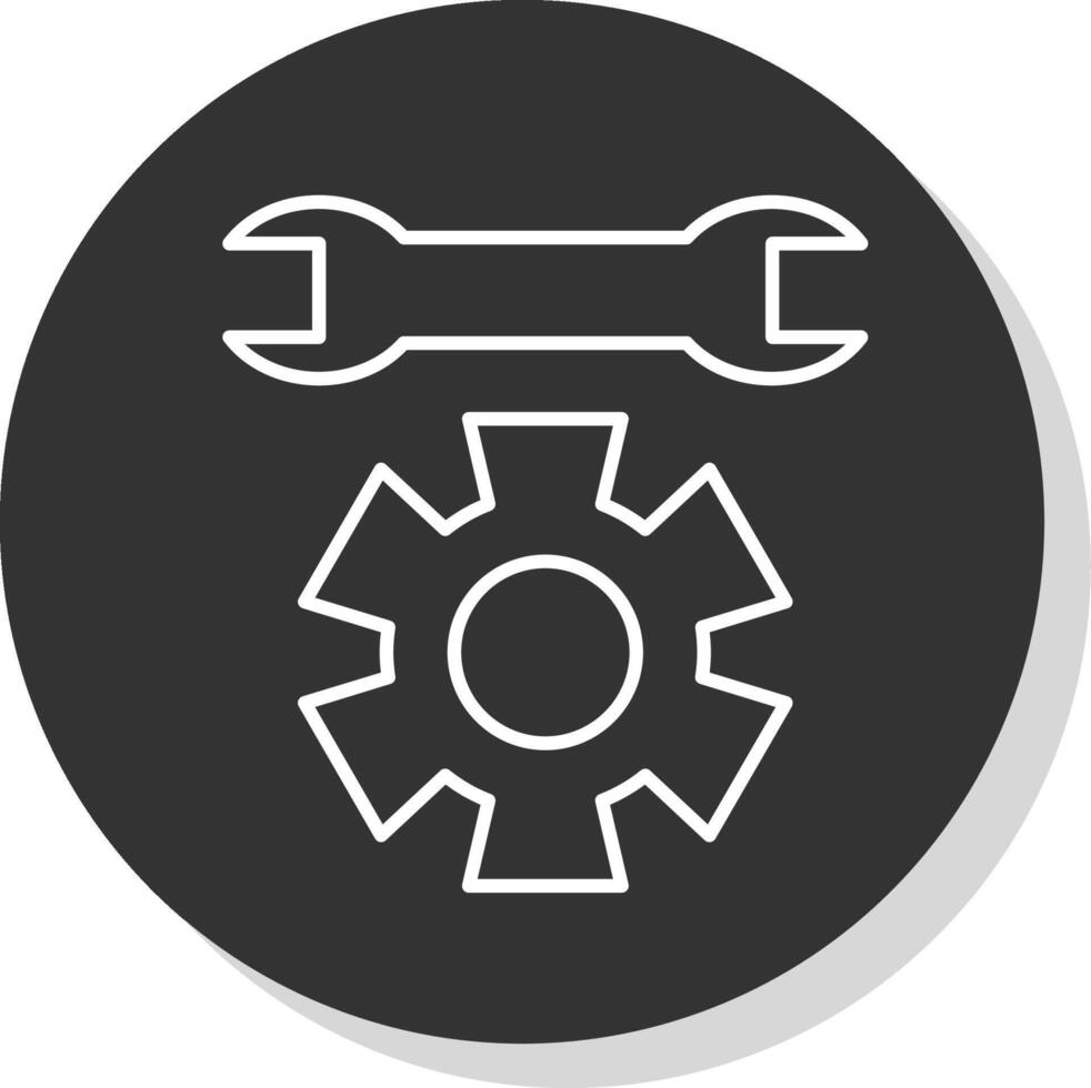 tecnico supporto linea grigio cerchio icona vettore