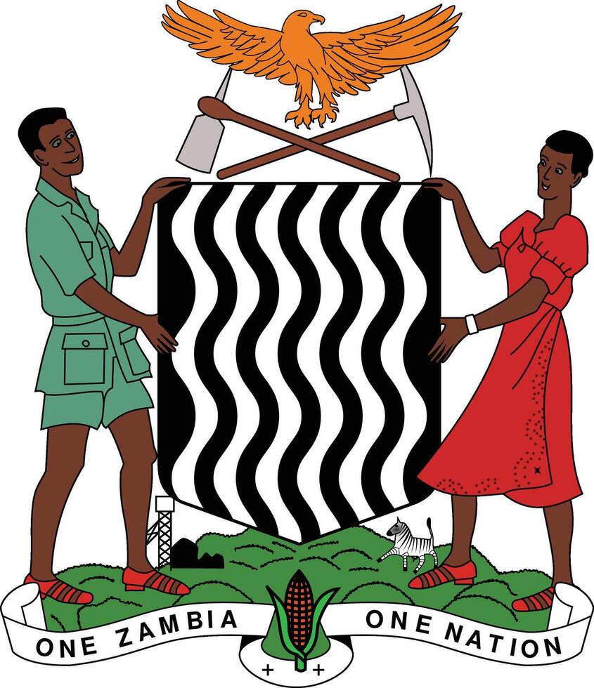 cappotto di braccia di Zambia vettore