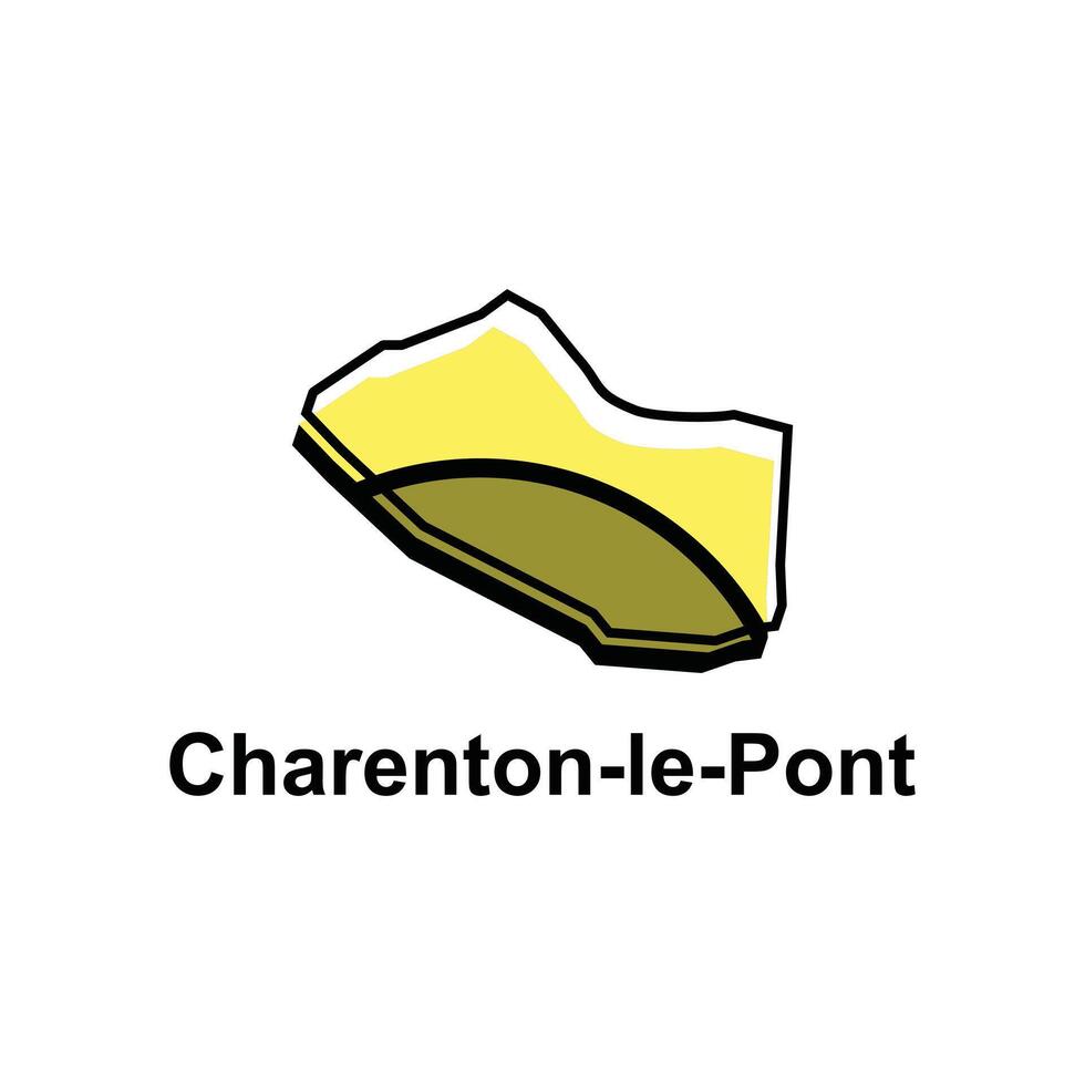 carta geografica di charenton Le pont disegno, illustrazione design modello su bianca sfondo vettore