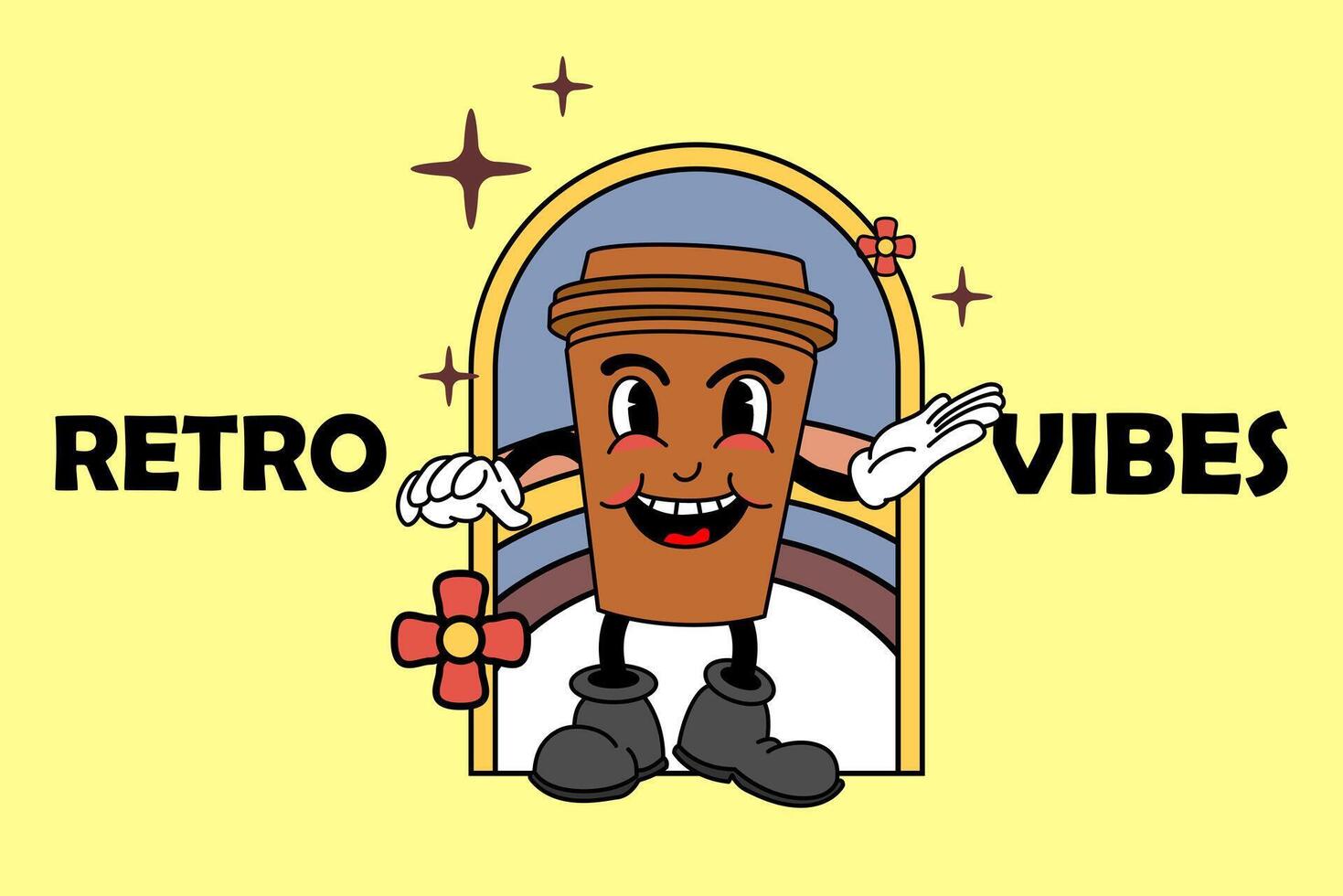 retrò Vintage ▾ cartone animato portafortuna vettore